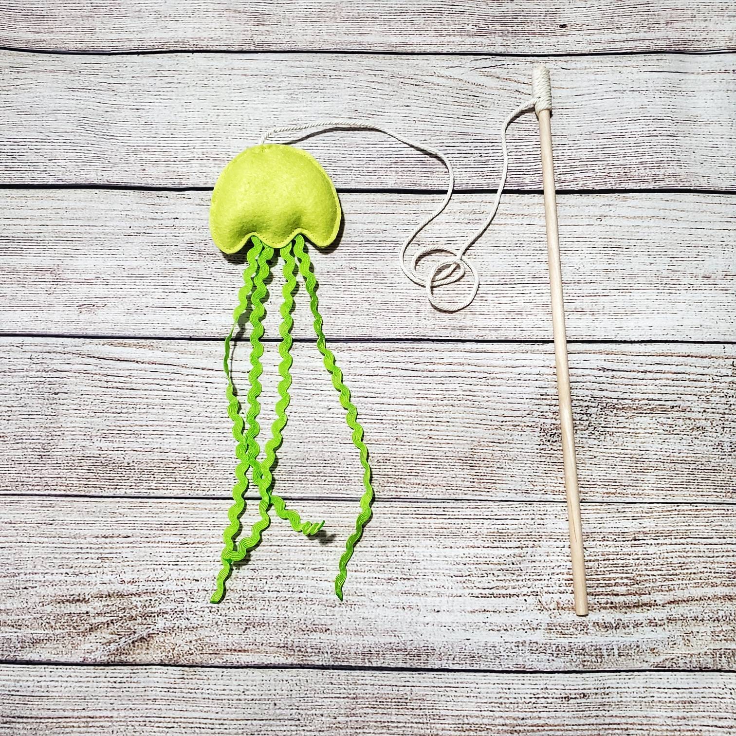 Jellyfish Cat Toy Teaser Wand with Organic Catnip Kitten Toy Etsy