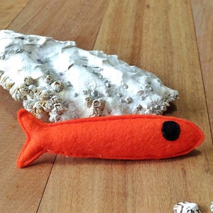 Catnip Fish Toy Cat Toy Set Sardine Fish Toy Gift for Cat Lover Handmade Cat Toy Soft Toy for Cats image 4