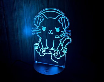 Colour Changing Cat Desk Lamp / Night Light