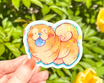 Chow Chow Sticker (Holographic & Waterproof) // cute dog art