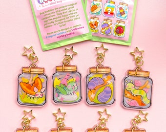 Bug Buddy Blind Bag - 3" Glittery Mystery Acrylic Charm // Cute Animal Blind Box Keychain