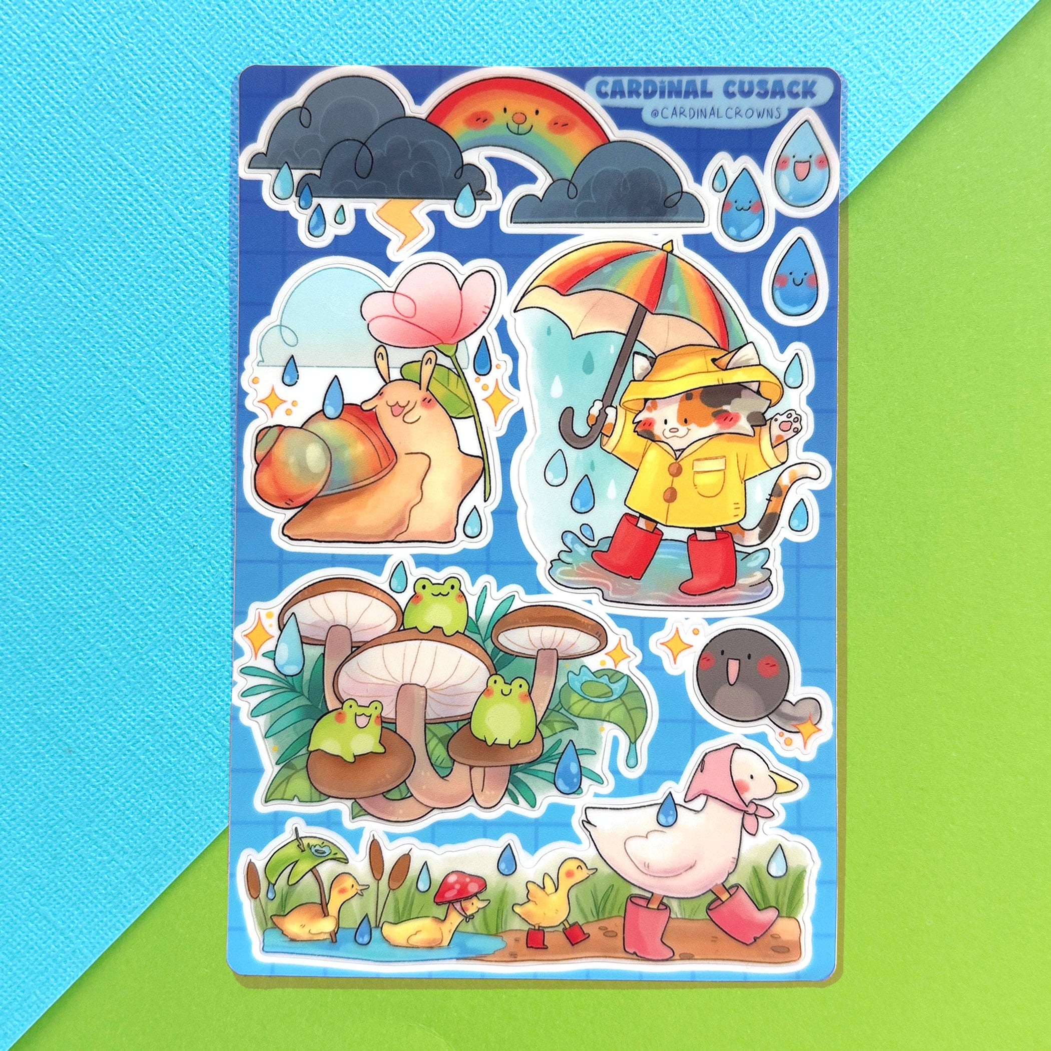 Rainy Day Sticker Sheet - Waterproof Vinyl 4x6" - Etsy