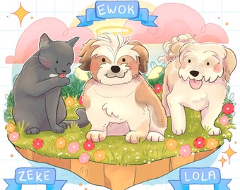 Custom Pet Portrait Commissions // Cute Personalized Art // READ DESCRIPTION