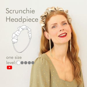 Scrunchie headband DIY digital sewing pattern - beginner friendly and scrap busting