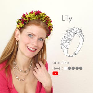Fabric flower headband DIY sewing pattern- quick scrap busting sewing project, one size