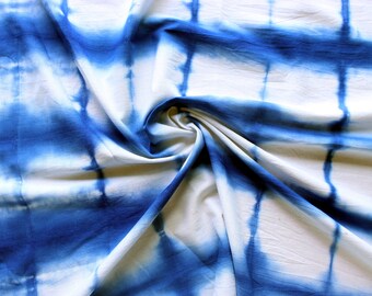 Blue-white handmade Adire batik cotton fabric from Nigeria