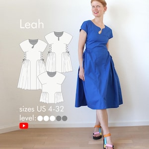 Confecciona un romántico vestido o top de verano con encaje, tres opciones de escote, tres largos y bolsillos. Patrón de costura en PDF, tallas digitales 32-60.