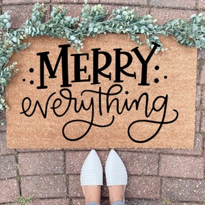 Christmas Doormat, Merry Everything Welcome mat, Holiday Door mat, Christmas Decor, Holiday Decoration, Outdoor Decor, Funny Holiday Doormat