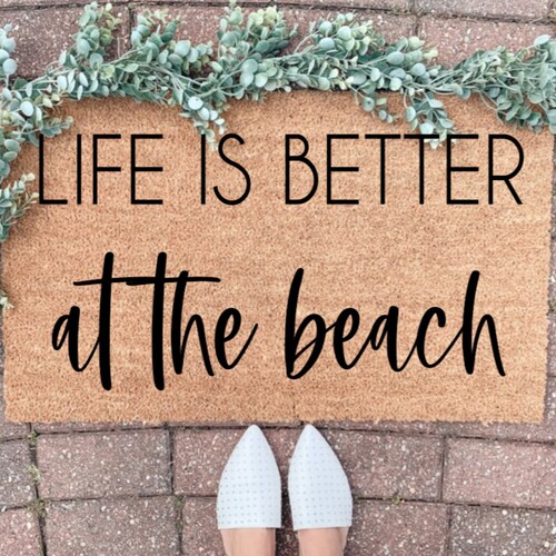 Life is Better at the Beach Custom Doormat Turtles Doormat Etsy