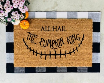 Pumpkin King Doormat / Pumpkin / Fall Decor / Personalized Doormat / Custom Doormat, Welcome Mat / Fall Y'all / Autumn / Booze