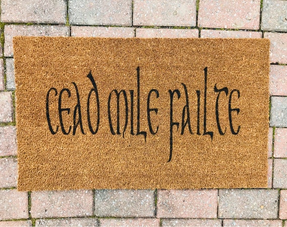 Cead Mile Failte Doormat Irish Doormat St Patrick S Day Celtic Gaelic Welcome Mat Customized Doormat Shamrock Irish Blessing Fall