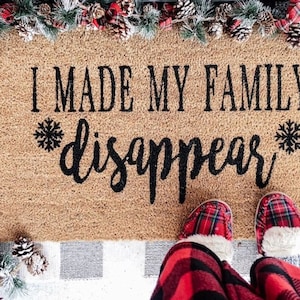 Home Alone Christmas  Holiday Doormat, Door mat, Welcome Mat, Christmas Decor, Gift, Family Doormat, Winter, Front Porch, Hostess Gift