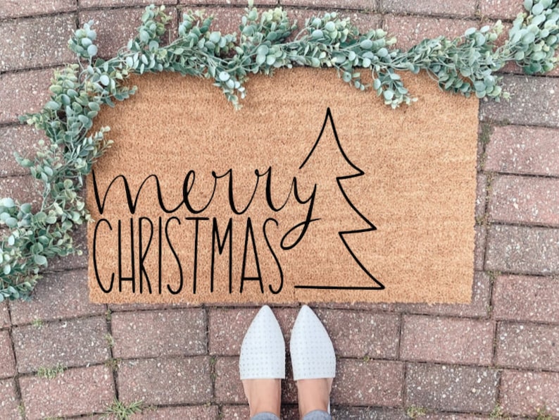 Christmas Doormat, Merry Christmas Welcome mat, Holiday Door mat, Christmas Decor, Holiday Decoration, Outdoor Decor, Funny Holiday Doormat image 2