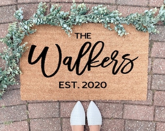 Family Name Doormat, Custom Family Name, Personalized Welcome Mat, Family Name Door Mat, Last Name Gift, Custom Wedding Gift, Housewarming