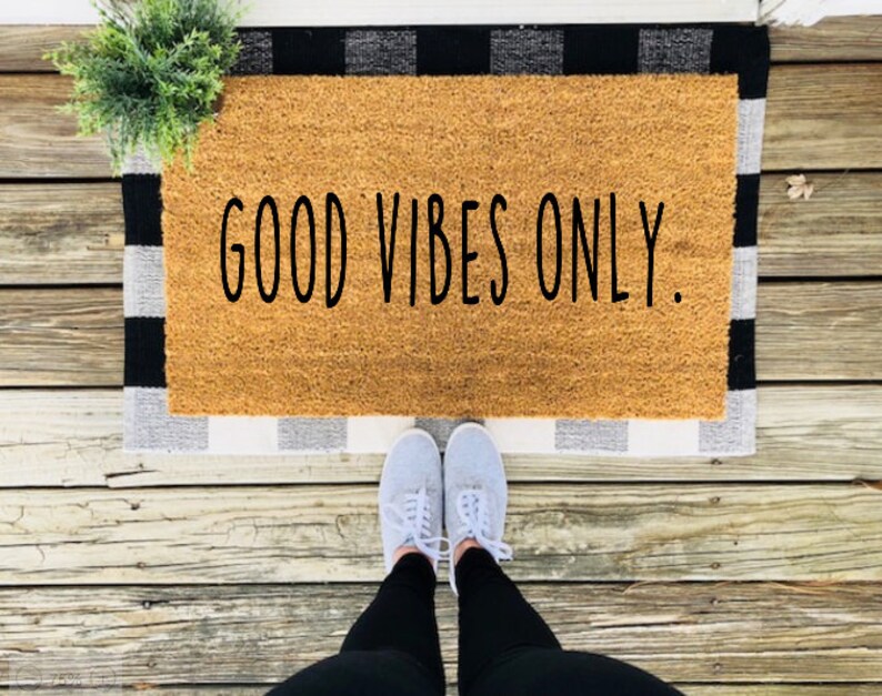 Good Vibes Only Doormat / Mat Rug / Cute Doormat / Etsy