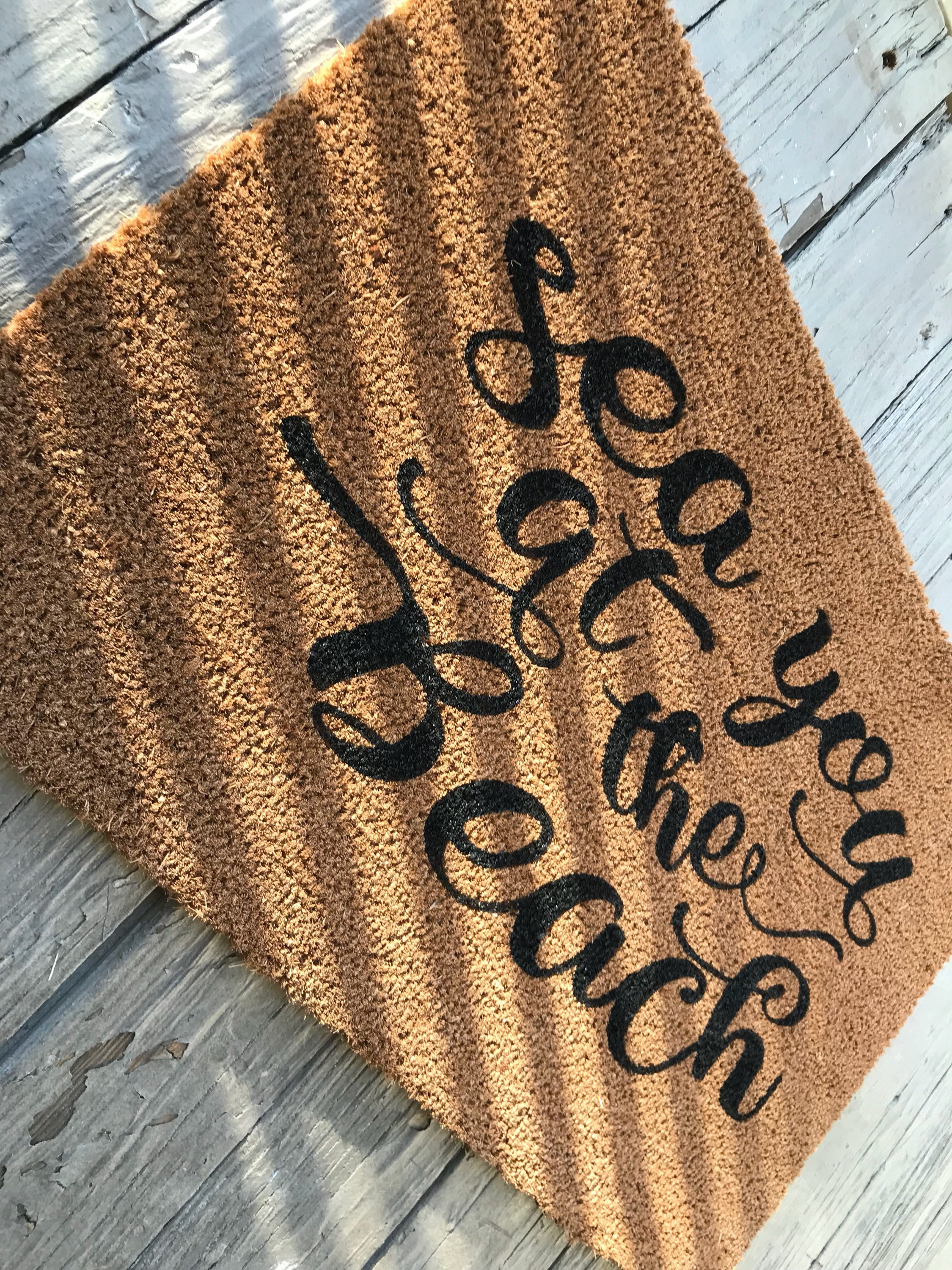Beach Doormat / Cute Doormat / Sea You at the Beach Etsy