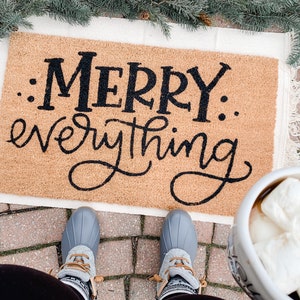 Christmas Doormat, Merry Everything Welcome mat, Holiday Door mat, Christmas Decor, Holiday Decoration, Outdoor Decor, Funny Holiday Doormat