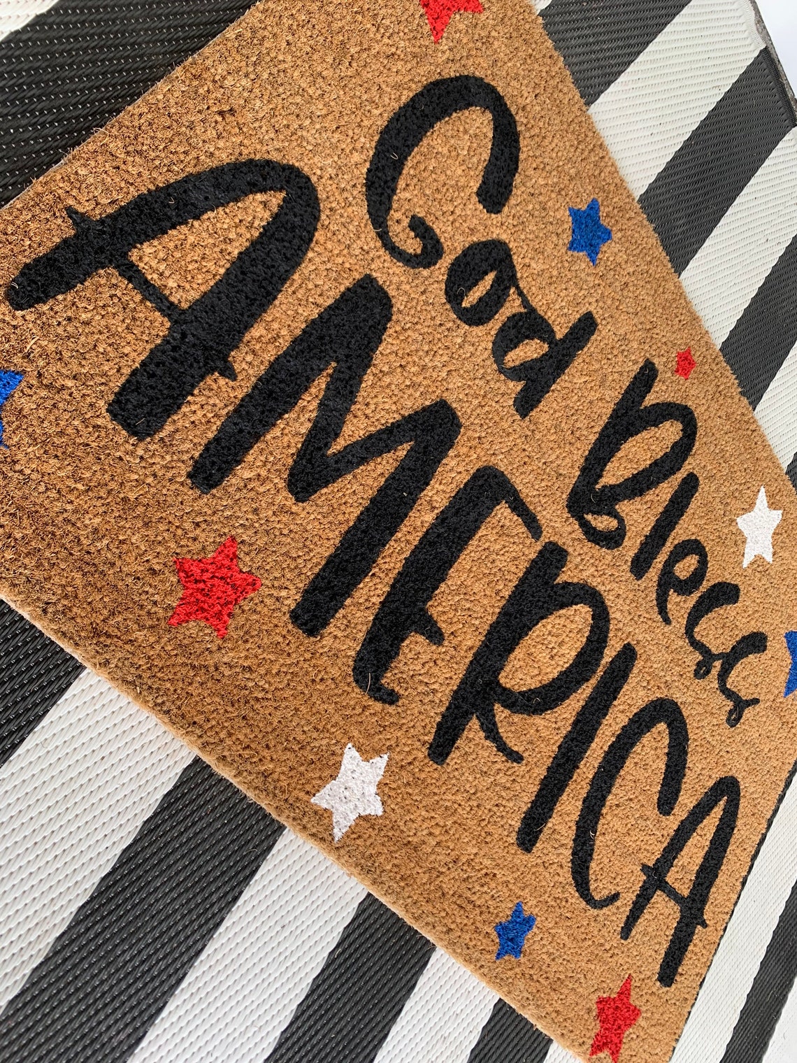 God Bless America Doormat / Cute Doormat / Funny Doormat / Etsy