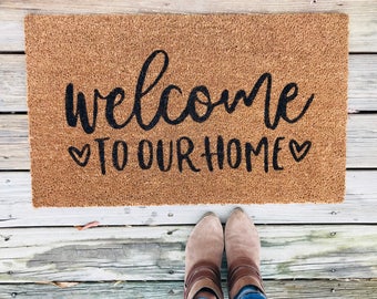 Welcome mat, Doormat, Custom Doormat, Personalized Doormat, Gift for married couples, Bridal Shower Gift, New Home Gift, Farmhouse Decor