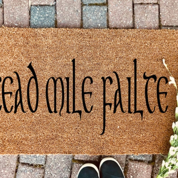 Cead Mile Failte, Doormat, Irish Doormat, St. Patrick's Day, Celtic, Gaelic, Welcome Mat, Customized Doormat, Shamrock, Irish Blessing, fun