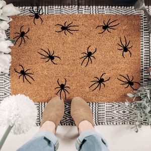 Spider Creepy Halloween Doormat I Scary Doormat | Welcome Mat | Halloween Decor | Home Doormat | Halloween Welcome Mat