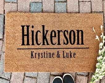 Custom Welcome Mat, Personalized Door Mat, Outdoor decor, Doormat, Welcome Mat, Decor, Farmhouse Decor, fathers Day Gift, Engagement gift