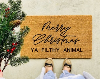 Merry Christmas Ya Filthy Animal Doormat / Funny Christmas Doormat / Christmas Doormat / Griswold / Christmas Vacation Doormat / Door Mat