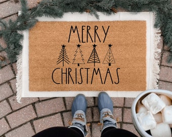 vrolijke kerst deurmat, kerst decor, gepersonaliseerde deurmat, grappige deurmat, welkom mat, voordeurmat, vakantie decor, aangepaste