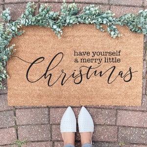 Have Yourself a Merry Little Christmas | Christmas Doormat | Welcome Mat | Holiday Doormat | Winter Decor | Christmas Gift