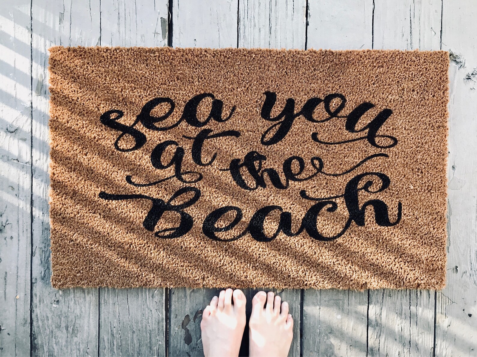 Beach Doormat / Cute Doormat / Sea You at the Beach Etsy