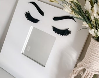 Eyelash Mini Mirror, 3D Acrylic Little Girls Room Decor, Bathroom Decor, Salon Decor, Lash Artist Gift, Eyelash Salon Decor