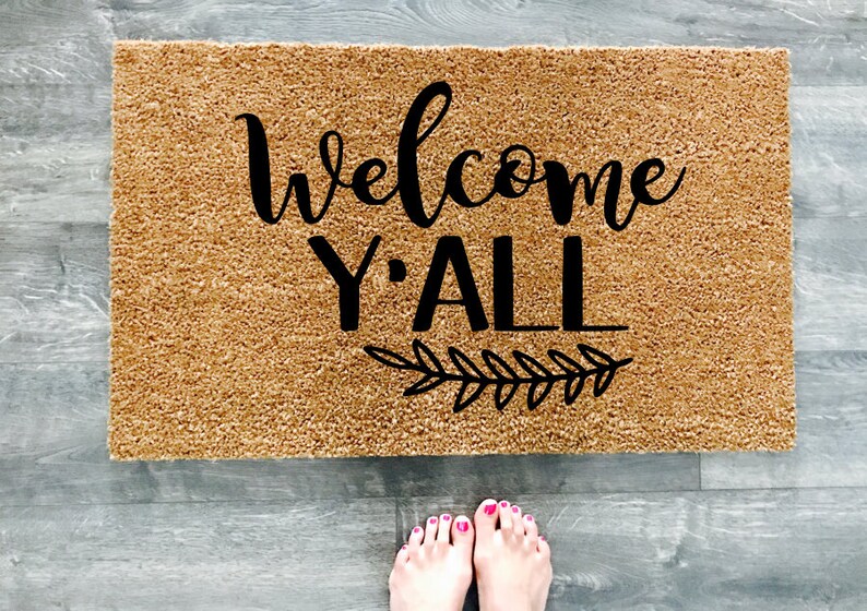 Y'all Doormat Hello Doormat Mat Door Etsy