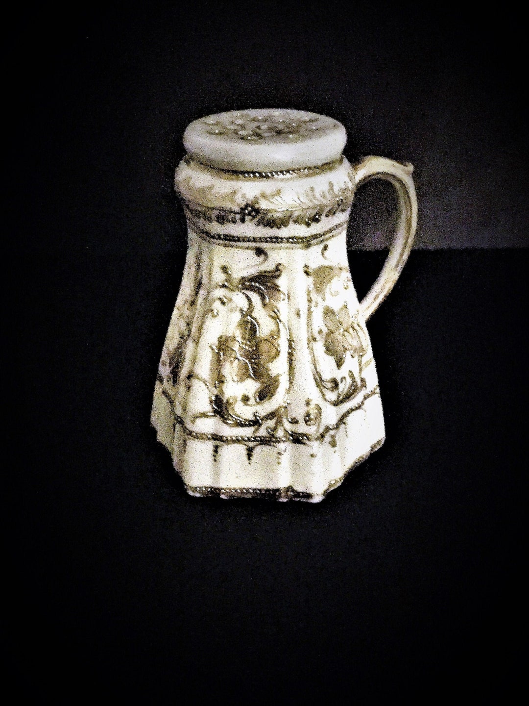 Victorian, Sugar Shaker, Nippon, Ivory, Porcelain, Delicate, Moriage