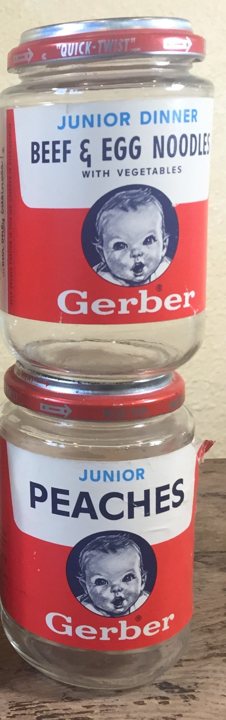 1960s Two Gerber Baby Food Jars Red White Blue | Etsy