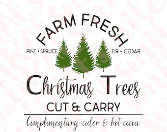 Alberi di Natale freschi di fattoria SVG / Pino, abete rosso, cedro (download digitale)
