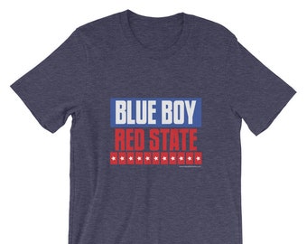 Blue Boy, Red State T-Shirt / Political Shirt / Resistance Wear / #Resist / Men's Shirt / Blue States / Democrat / Donate to ACLU
