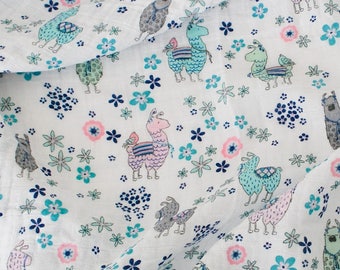 Neugeborene Lama Swaddle Decke für Baby Mädchen, Musselin Swaddle Decke, Baby Shower Geschenk, Lama Baby Mädchen Geschenk, Mädchen Swaddle Decke, Rosa,