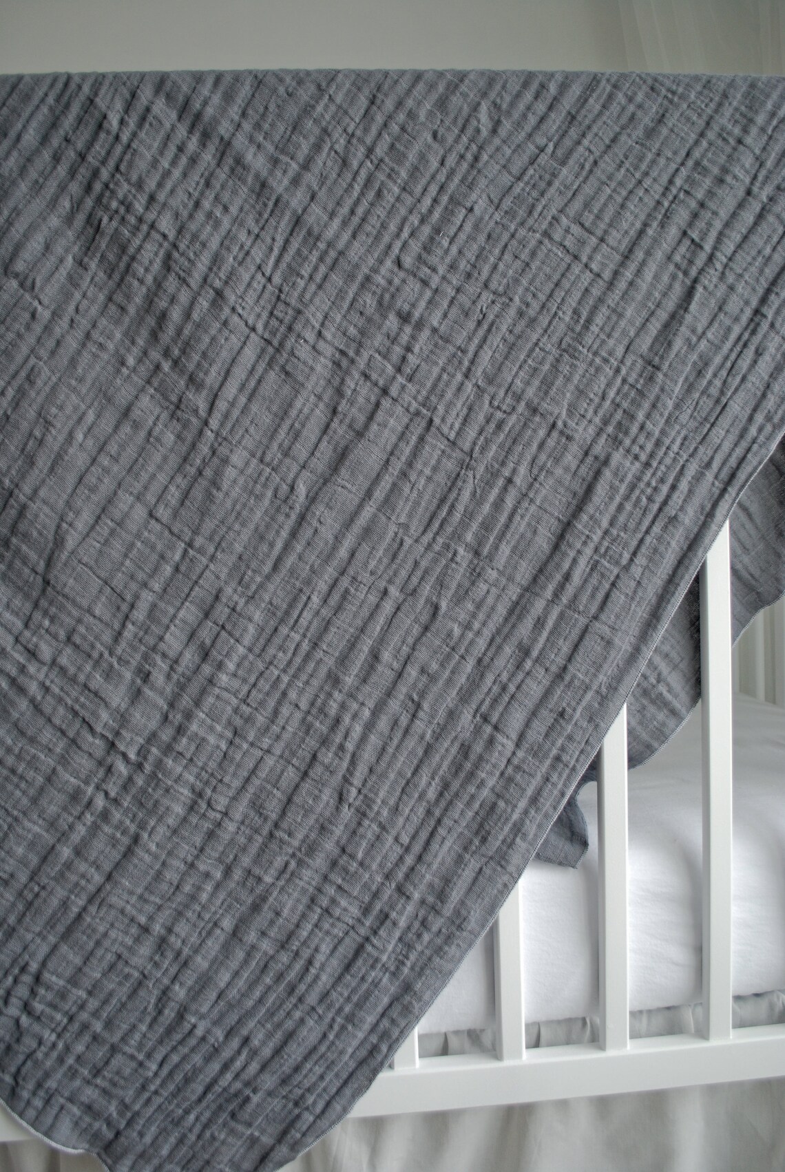 Grey Muslin Swaddle Blanket Newborn Double Gaze Swaddle Etsy