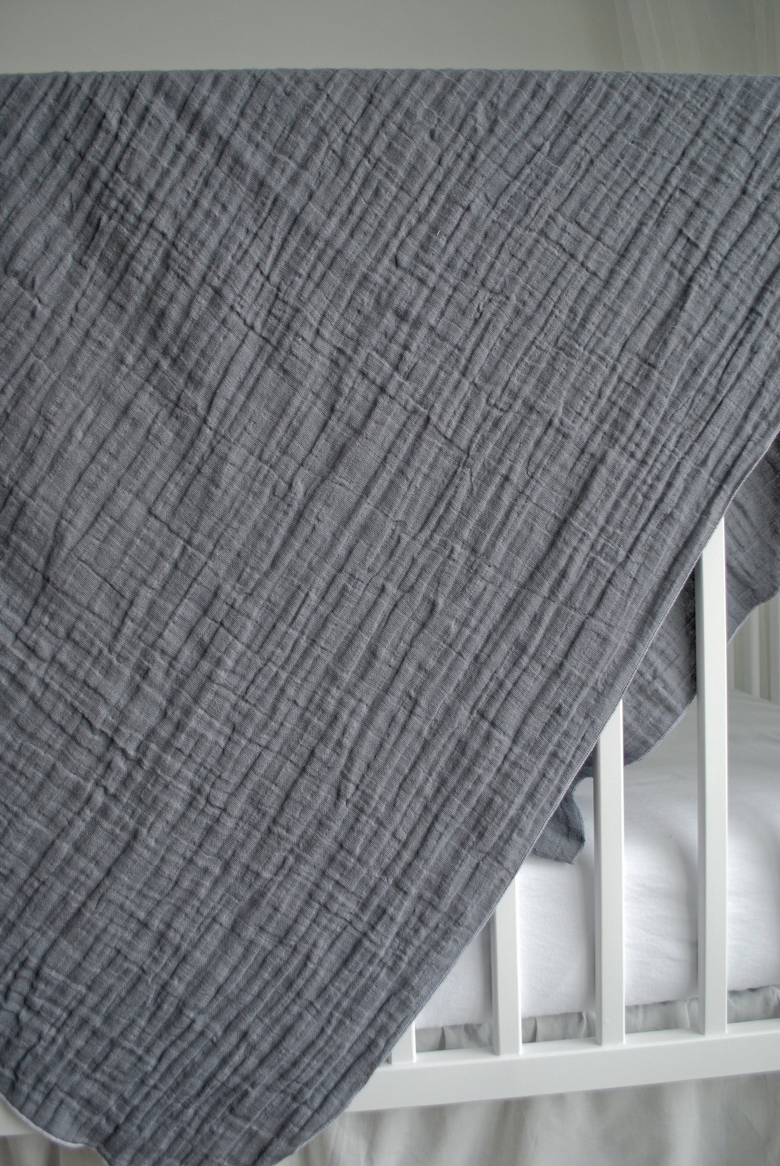 Grey Muslin Swaddle Blanket Newborn Double Gaze Swaddle Etsy