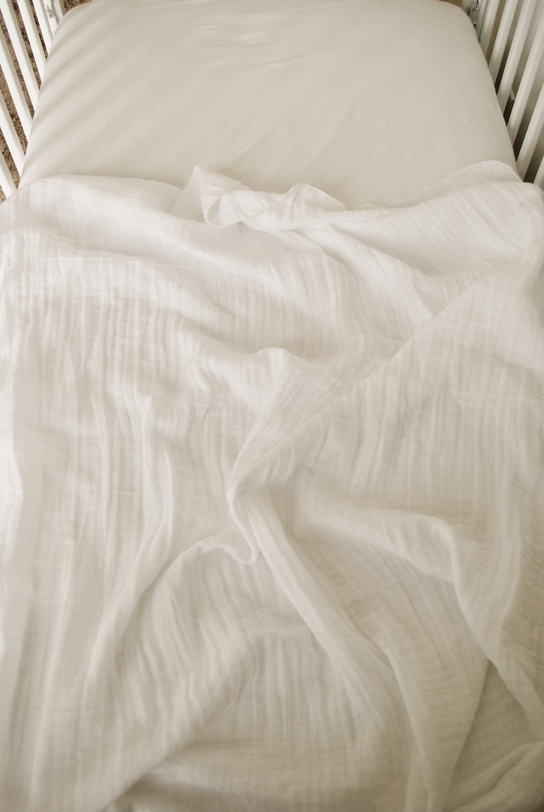 White Muslin Swaddle Blanket Newborn Double Gaze Swaddle Etsy
