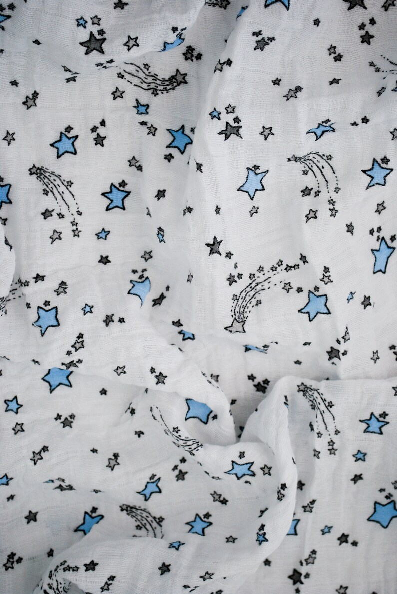 Baby Shooting Star Swaddle Blanket 100 Cotton Muslin Etsy