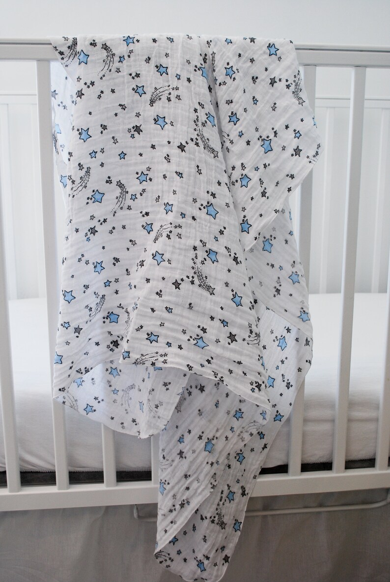 Baby Shooting Star Swaddle Blanket 100 Cotton Muslin Etsy