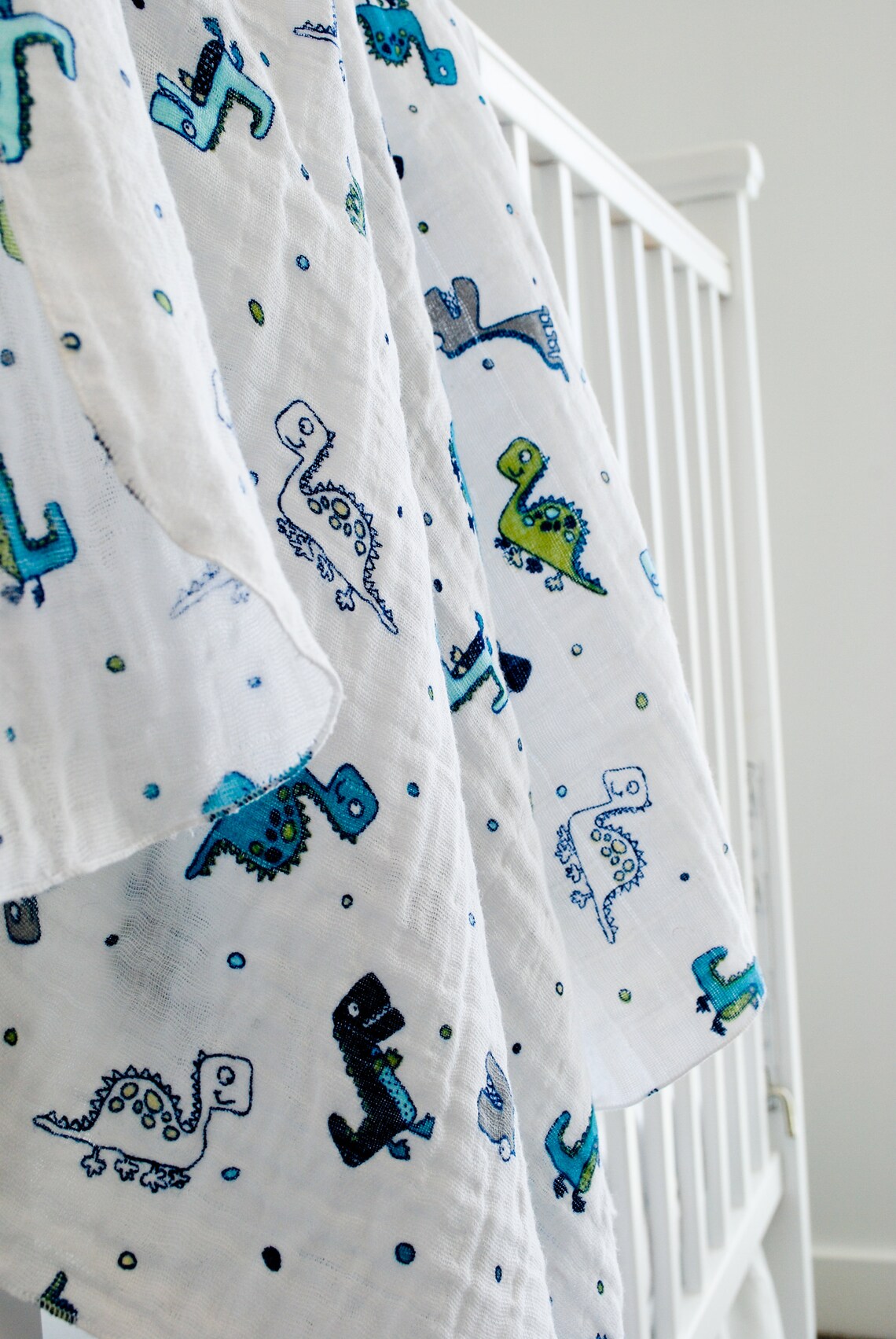 Dinosaur Double Gauze Swaddle Blanket Swaddle Blanket for Etsy