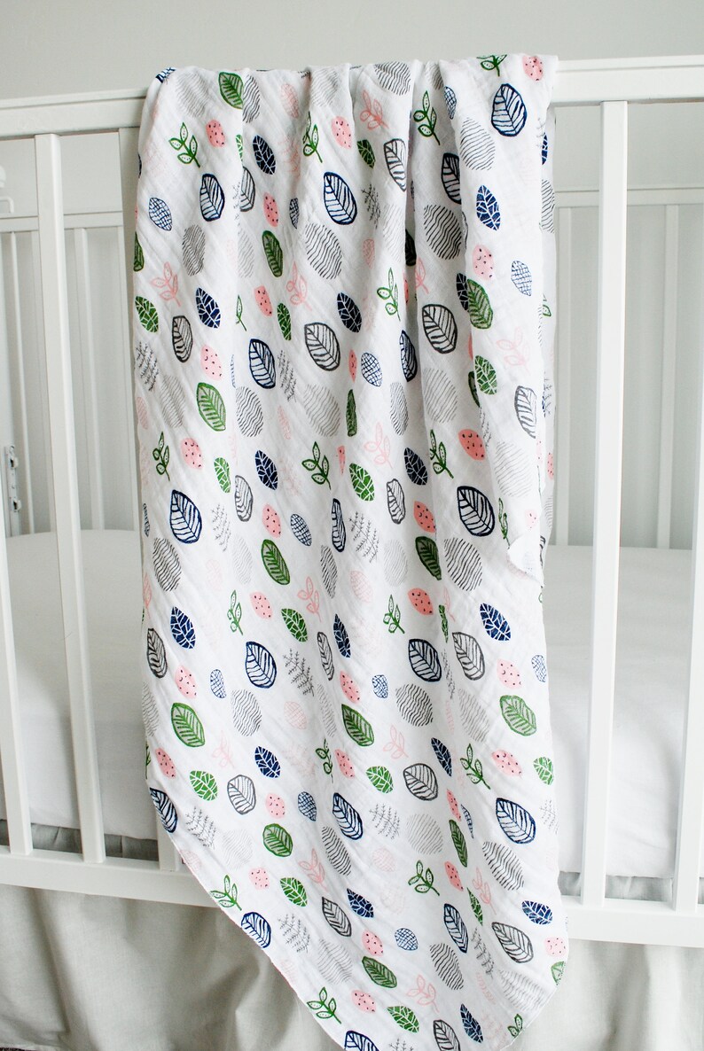 Botanical Leaf Baby Swaddle Blanket Swaddle for Newborns Etsy