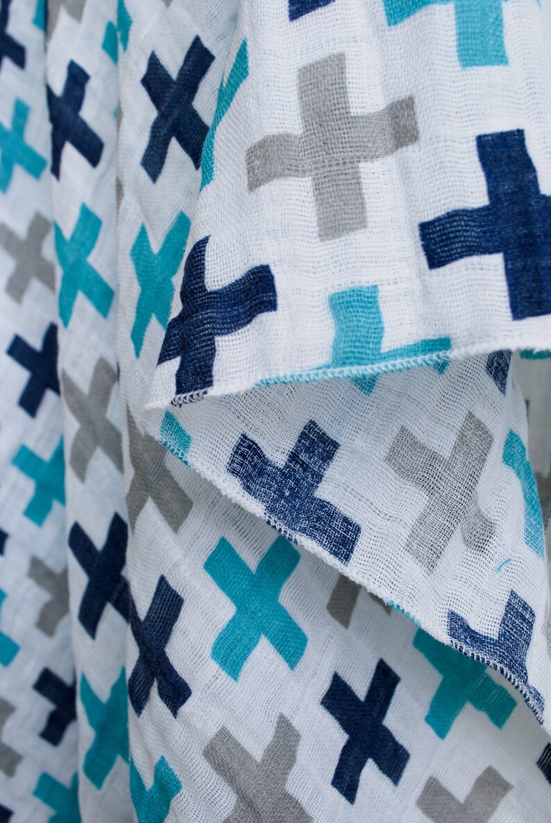 Swaddle Blanket Spots On Spots Navy main image 0