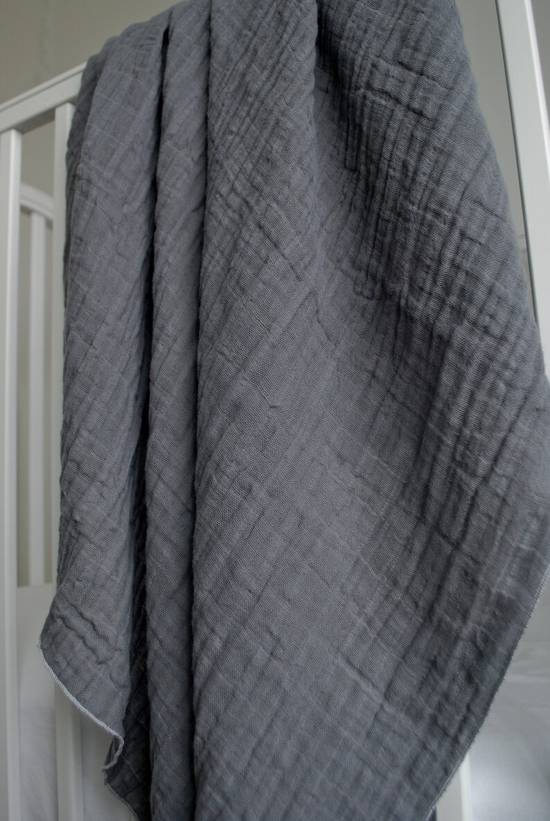 Grey Muslin Swaddle Blanket Newborn Double Gaze Swaddle Etsy