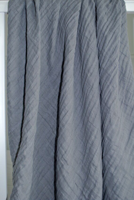 grey muslin blanket