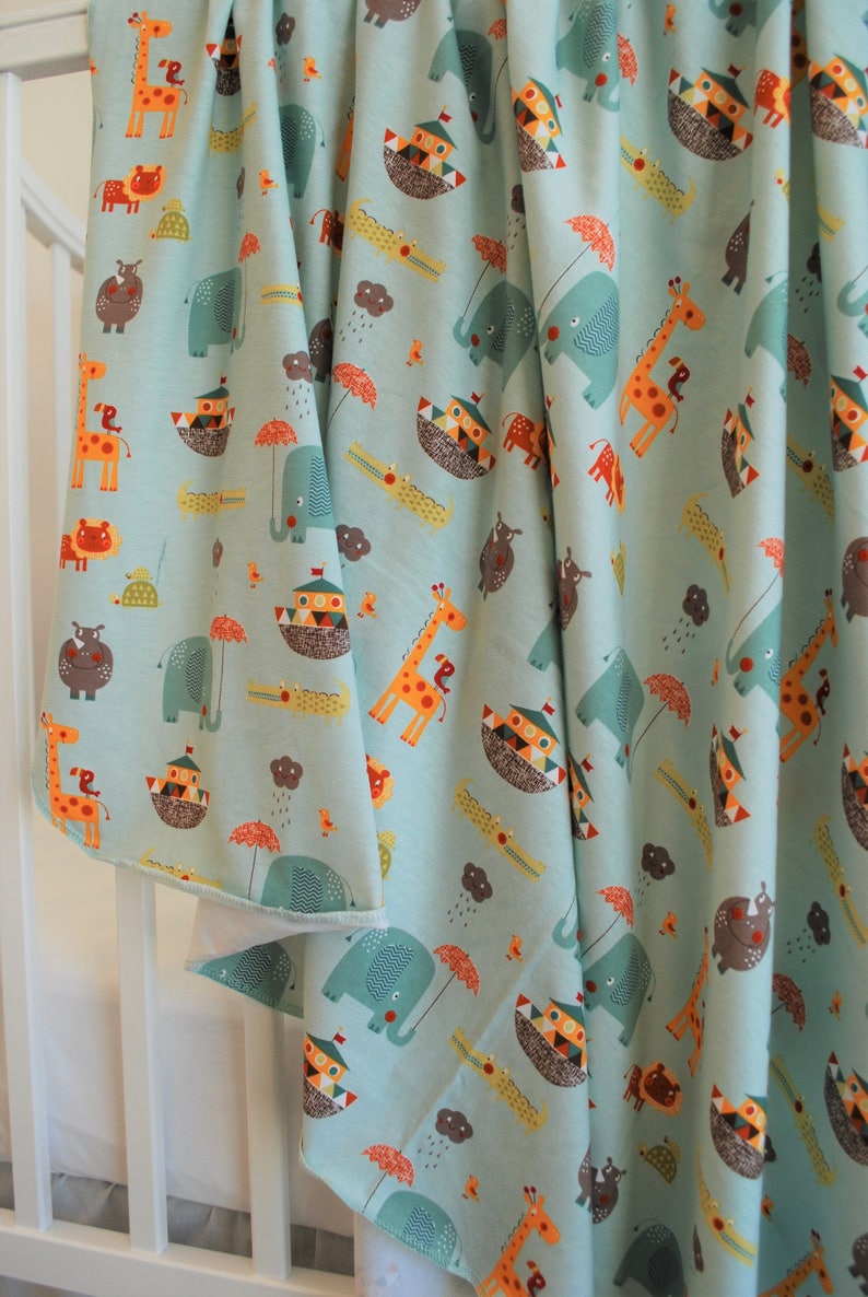 Noah's Ark Swaddle Blanket Newborn Jersey Knit Swaddle Etsy