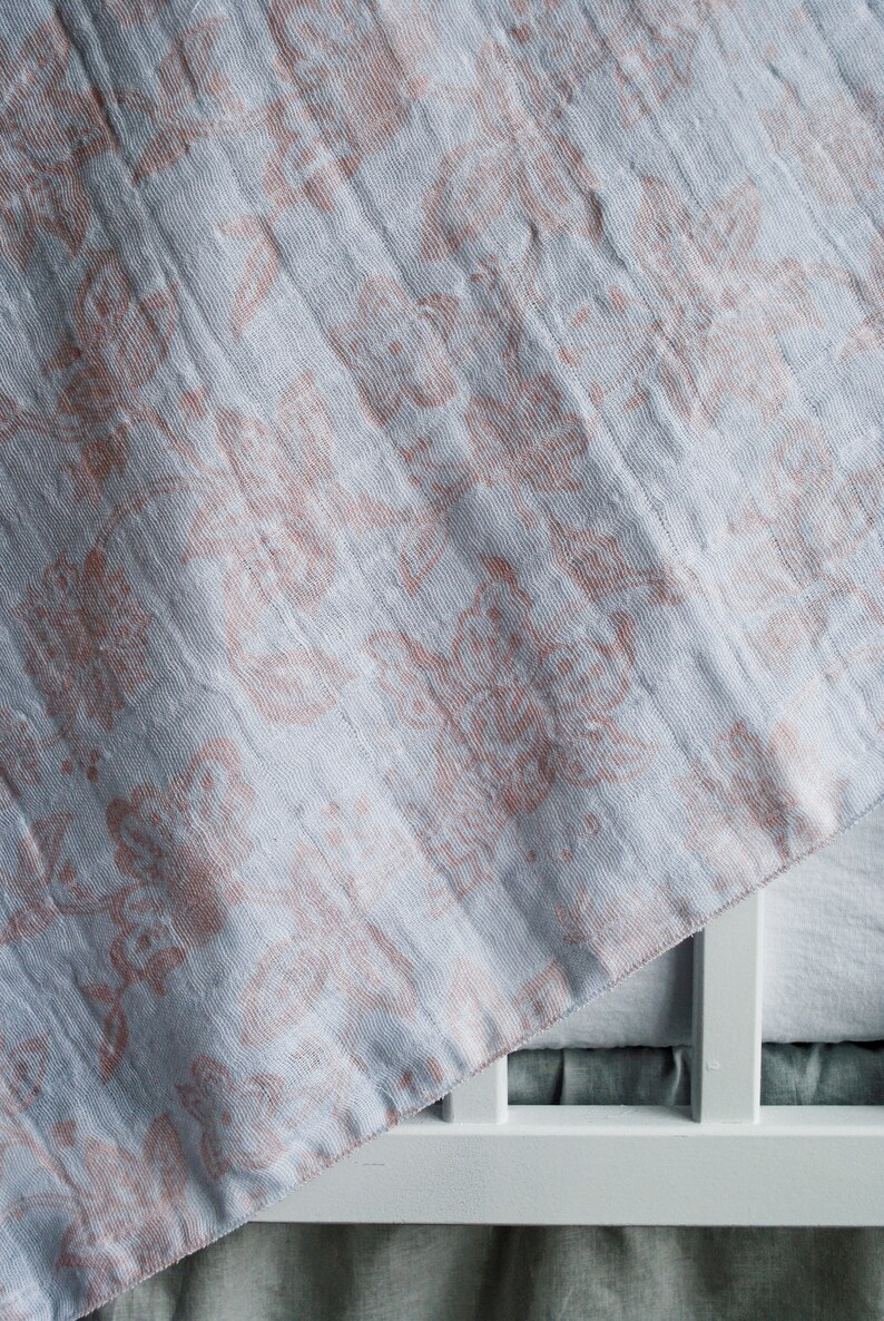 Pink Floral Double Gauze Swaddle Blanket 100 Cotton Newborn Etsy