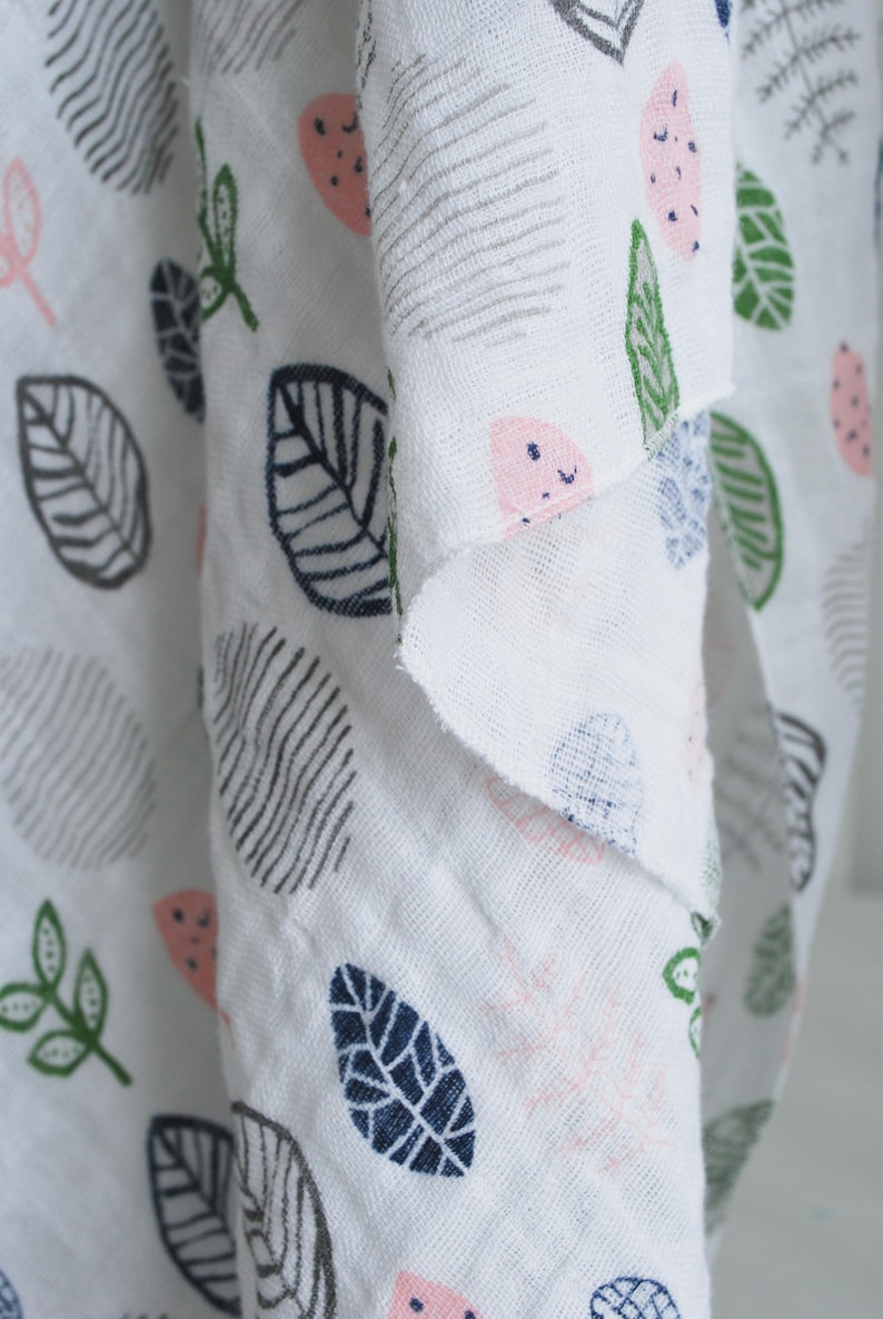 Botanical Leaf Baby Swaddle Blanket Swaddle for Newborns Etsy